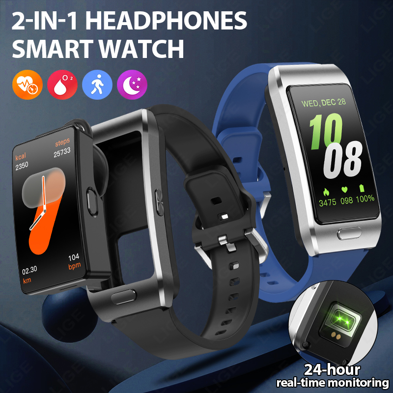 Wireless Earbuds Tws - LIGE Neue Smartwatch mit Ohrhörern TWS