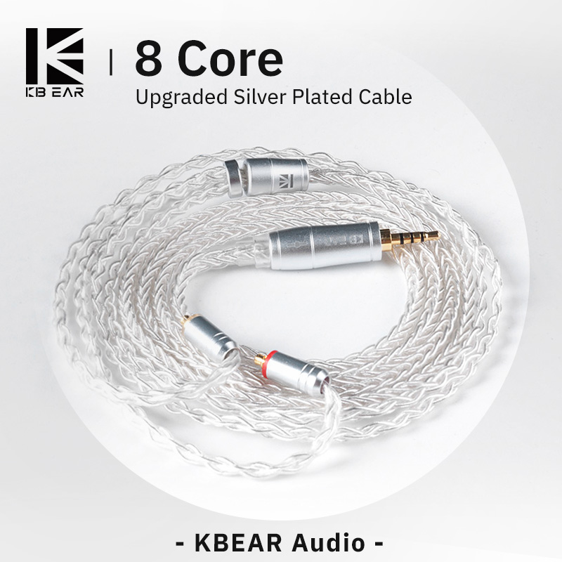 In Ear Monitor Iem - KBEAR 8-adriges verbessertes silbernes kabelgebundenes Kopfhörerkabel