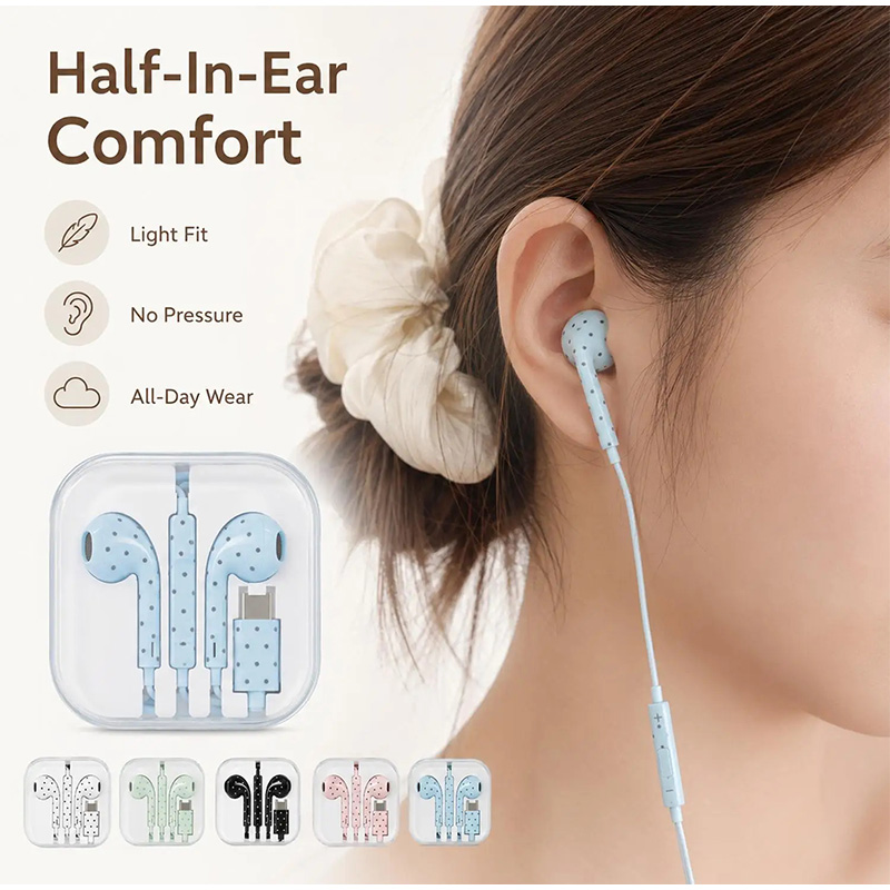 Typ-C-Ohrhörer mit Polka-Dot-S – Usb C Earphone Bewertung und Preis