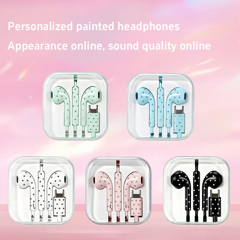 Niedliche Polka-Dot-Stern-Typ- – Usb C Earphone Bewertung und Preis